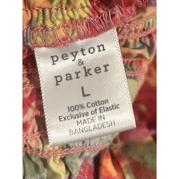 Peyton & Parker Bright Floral Ruffled Smocked Tie Back Maxi Dress Size Large - Picture 3 of 15